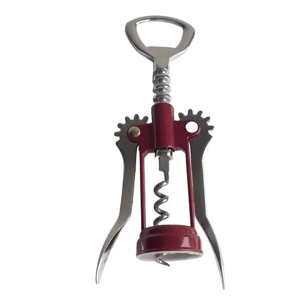 Corkscrew Wine Opener Metal Red Silver Bar Cart Serving Tool Barware Home Gift